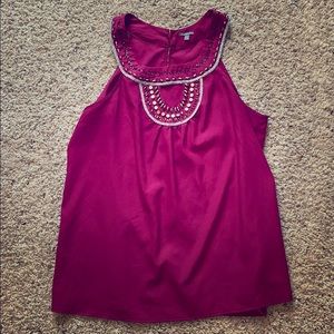 Charlotte Russe Tank Top with beaded neckline